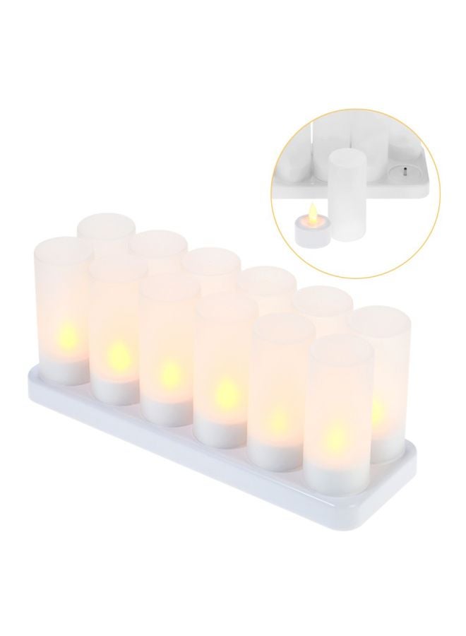 مجموعة شموع LED وامضة وقابلة للشحن بدون لهب مكونة من 26 قطعة أصفر 28x9.7x2سم  - Image 4
