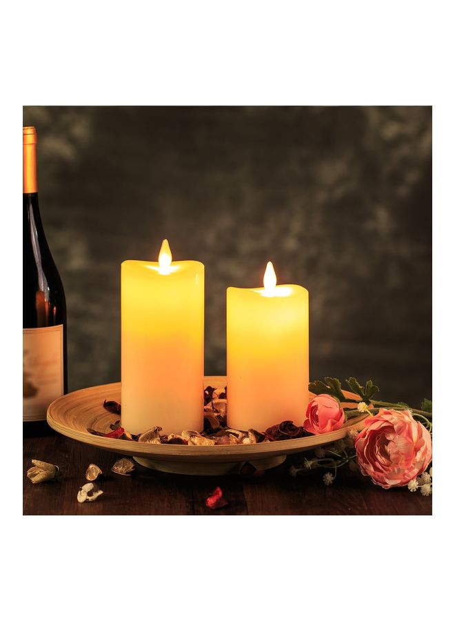 Set Of 4 Flameless LED Candle Light With Remote Control Ivory - Image 4