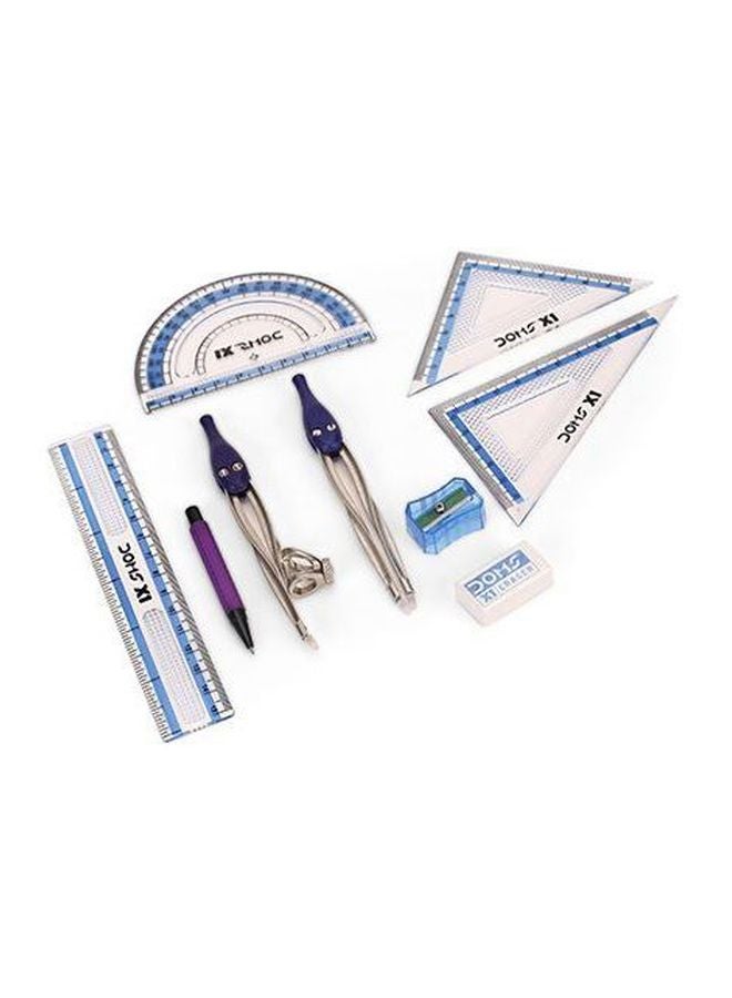 DOMS - Mathematical Geometric Box Blue/Clear/Silver - Image 1