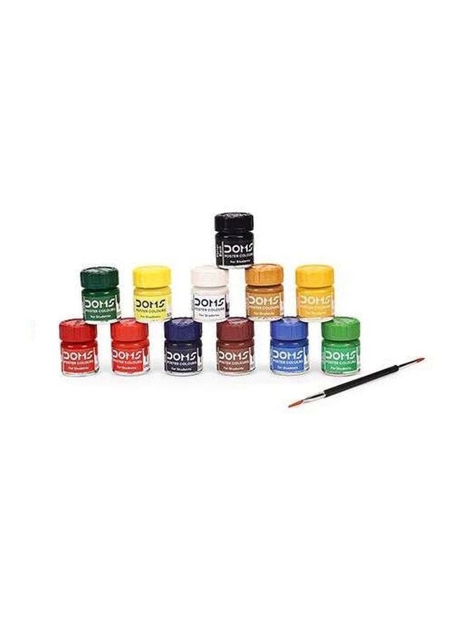 DOMS - 12-Piece Poster Colour Set With Brush Multicolour - Image 1
