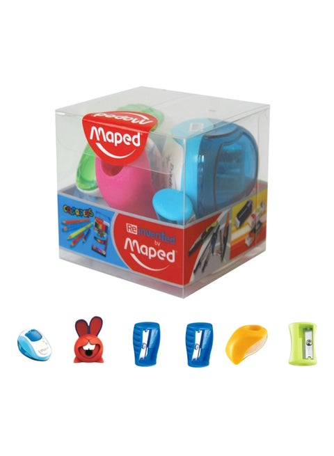 6-Piece Sharpener Set Blue/Red/Yellow