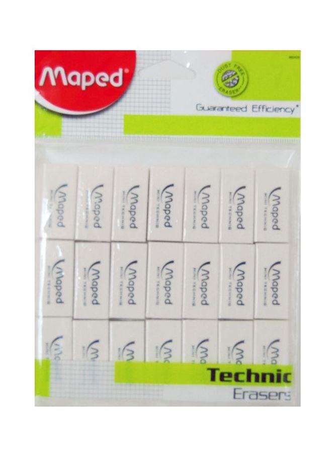21-Piece Technic Eraser Set White