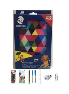 STAEDTLER 27-Piece School Stationery Set Black/Green/Blue 