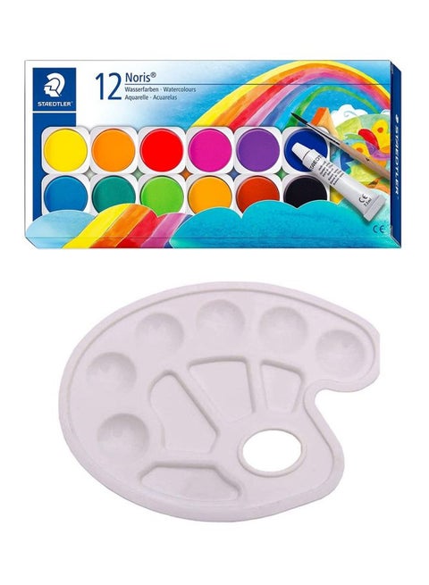 Noris Water Colour 12 Shades With Pallete Set Multicolour