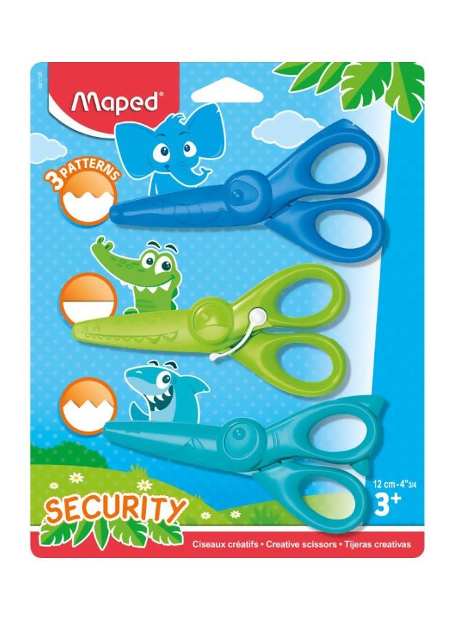 مابد طقم مقصات كريتيف آمنة مكون من 3 قطع مقاس 12 سم أزرق / أخضر - Image 1