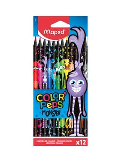 Maped 12-Piece Color Peps Monster Pencil Set Red/Violet/Blue  - Image 2