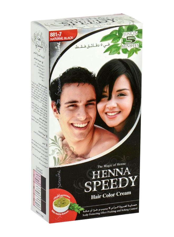 Professional Hair Colour Cream Set Natural Black 881-7 120grams