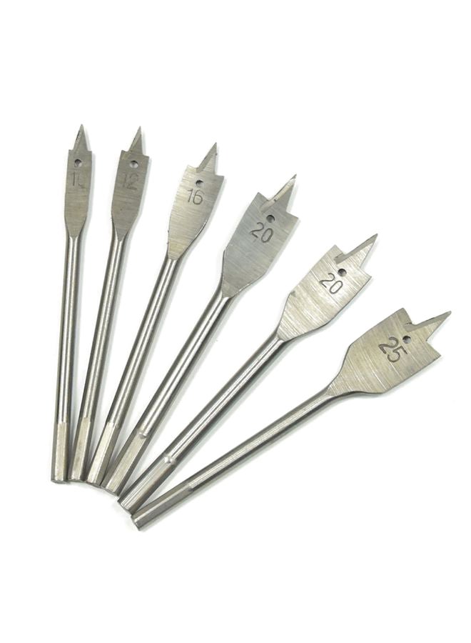 6-Piece Flat Drill Bit Set Silver  - Image 1