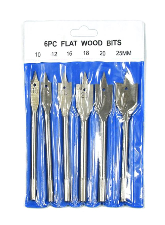 6-Piece Flat Drill Bit Set Silver  - Image 2