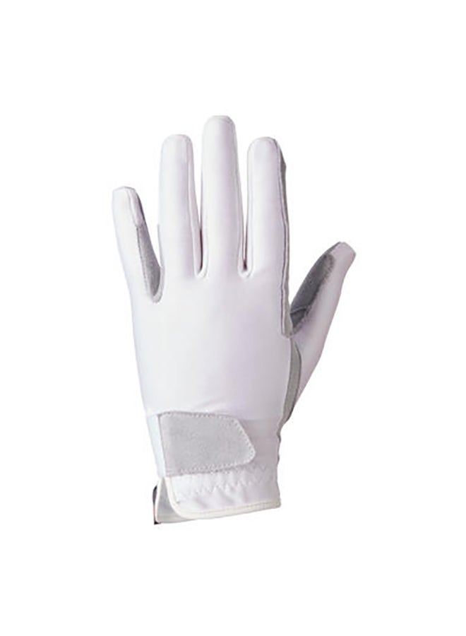 Generic Basic Horse Riding Gloves White 20cm 