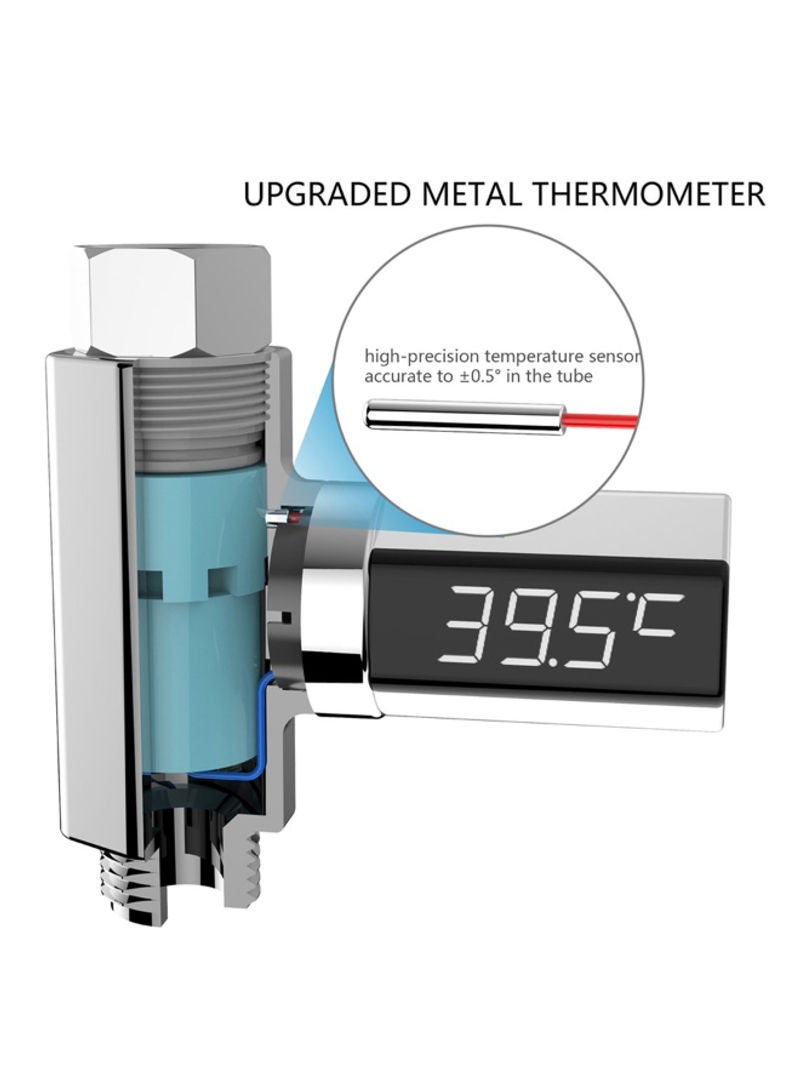 LED Display Water Digital Shower Thermometer Silver  - Image 2