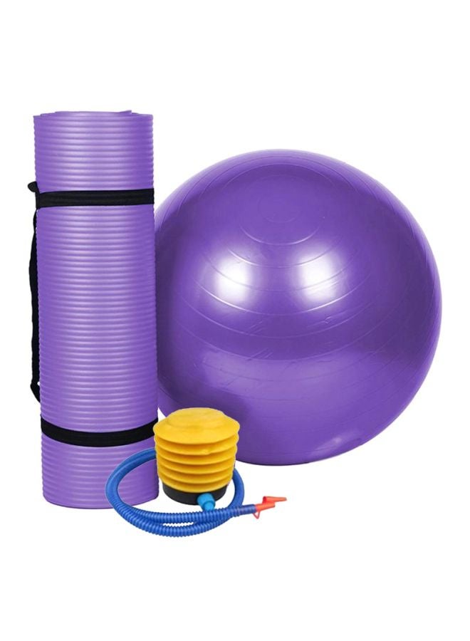 Generic 3-Piece Yoga Mat And Ball Set 183x80x1cm  - Image 1