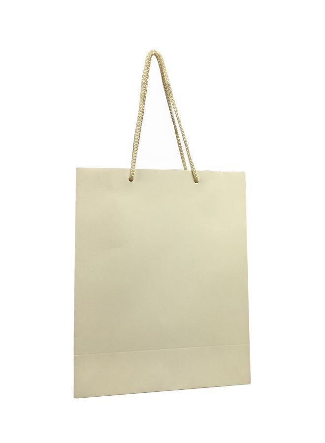 طقم أكياس هدايا من الورق مزودة بمقبض من 12 قطعة بيج