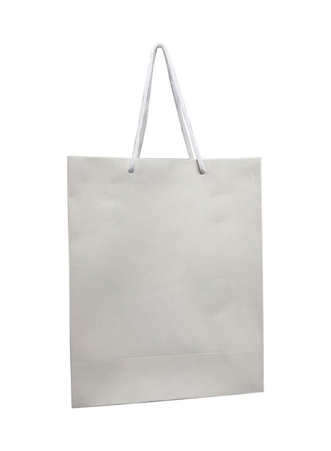Pack Of 12 Paper Gift Bag With Handle White