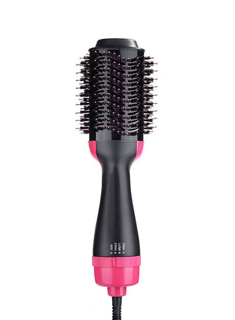 Hair Brush Roller Rotate Comb Straightener Black/Pink - Image 1