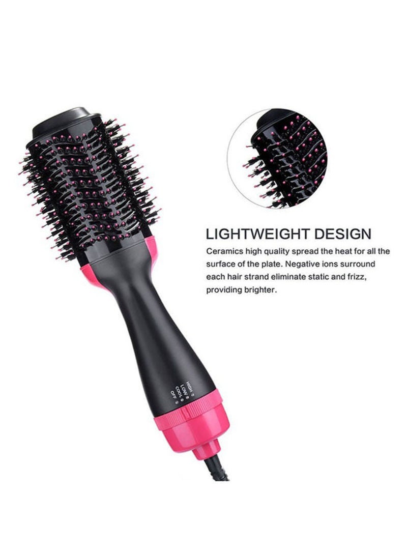 Hair Brush Roller Rotate Comb Straightener Black/Pink - Image 4