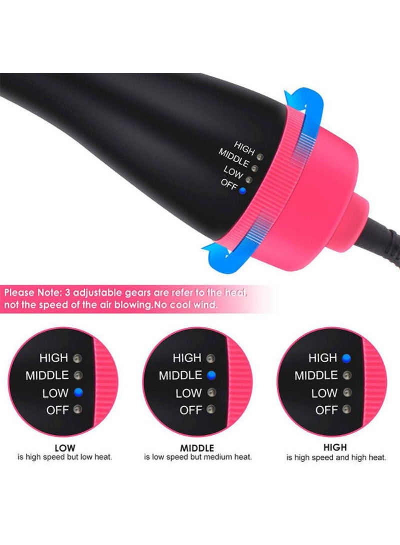Hair Brush Roller Rotate Comb Straightener Black/Pink - Image 5
