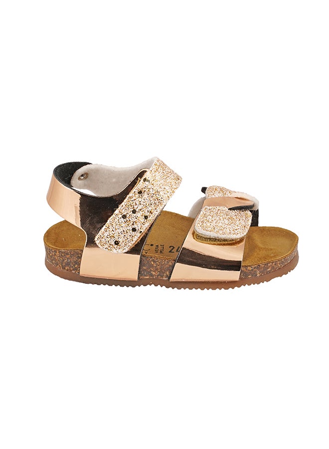 BiOCHIC - Metallic Glittery Backstrap Sandals Gold - Image 1