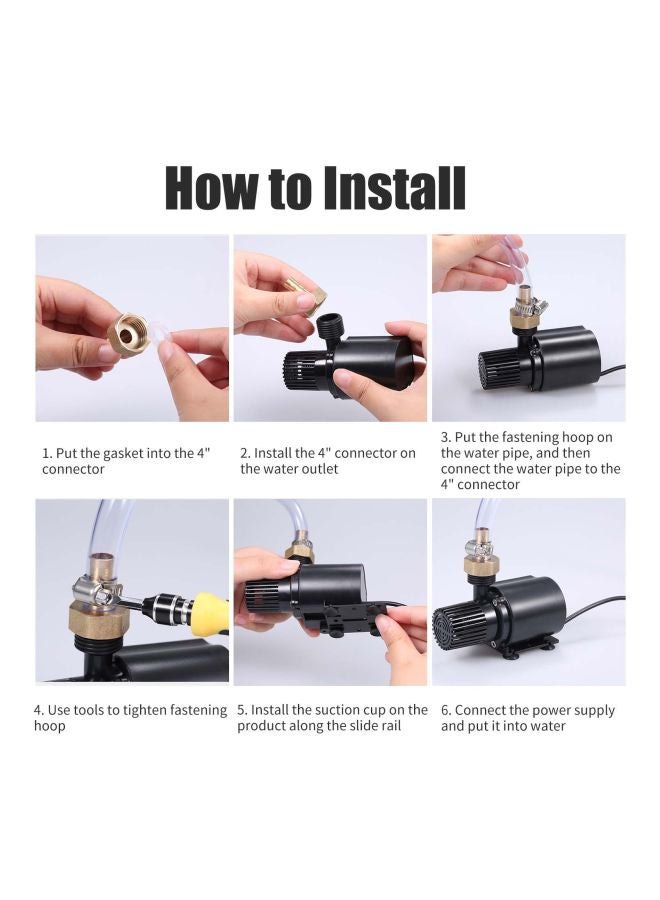 Decdeal Brushless DC Water Pump Black/Gold 3.74x2.75x2.04inch  - Image 3