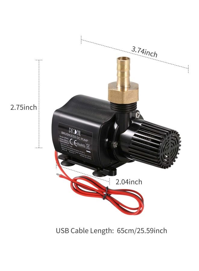 Decdeal - Brushless DC Water Pump With Connector Strainer Black/Gold 3.74x2.75x2.04inch - Image 1