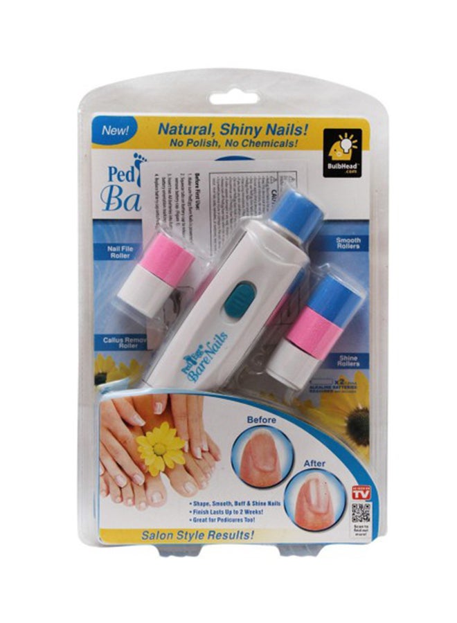 Ped Egg Pedicure Bare Nail Care Kit White 10cm - Image 1