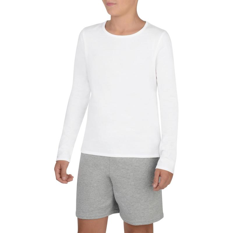 Boys Long Sleeve Training T-Shirt White - Image 2