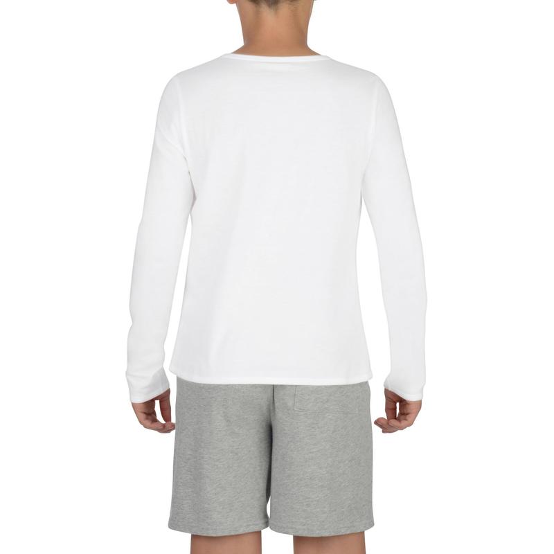 Boys Long Sleeve Training T-Shirt White - Image 3