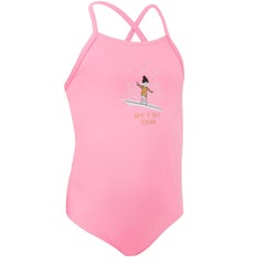 DECATHLON Girls Cross Back Swimsuit Pink 