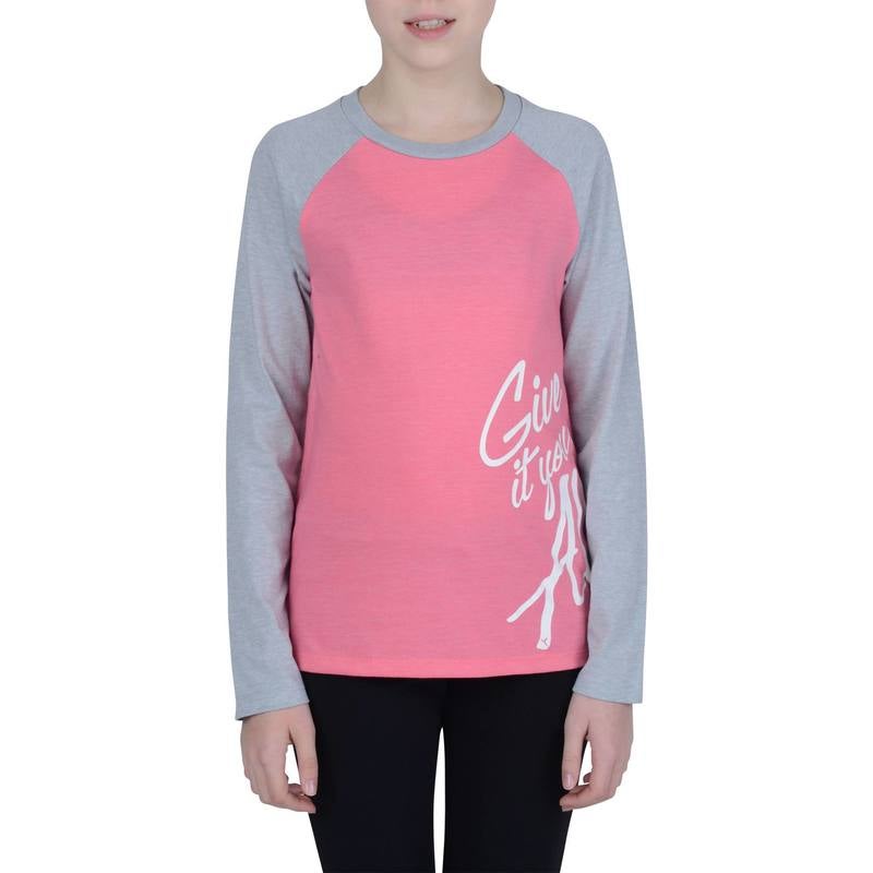Girls Long Sleeve Training T-Shirt Pink  - Image 2