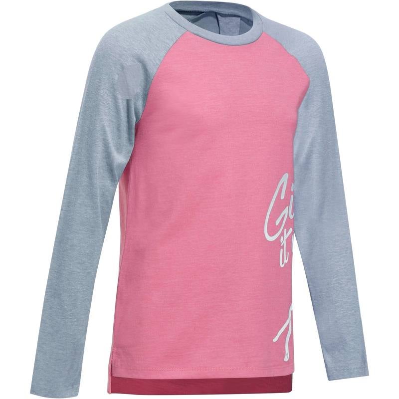 Girls Long Sleeve Training T-Shirt Pink  - Image 1