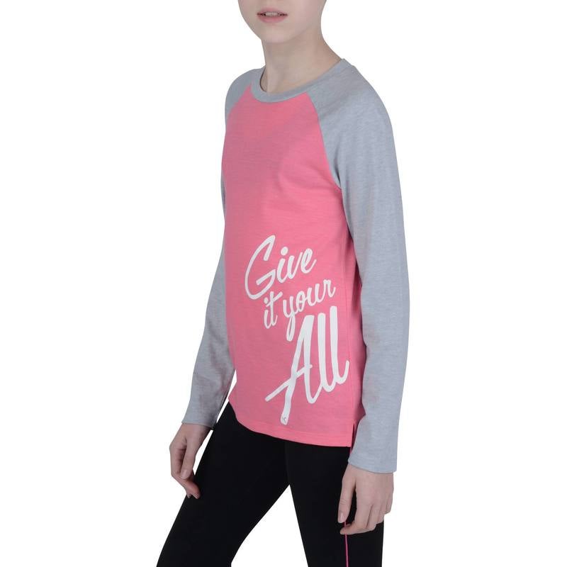 Girls Long Sleeve Training T-Shirt Pink  - Image 5