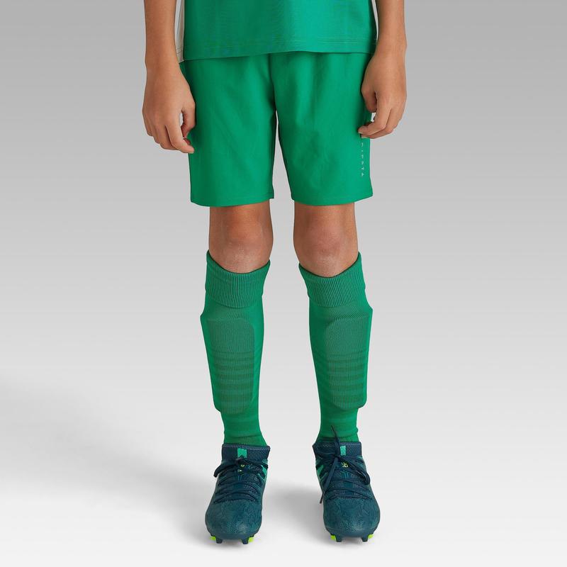 Solid Pattern Mid Rise Football Shorts Green  - Image 2