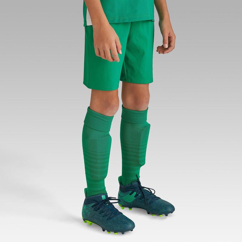 Solid Pattern Mid Rise Football Shorts Green  - Image 3