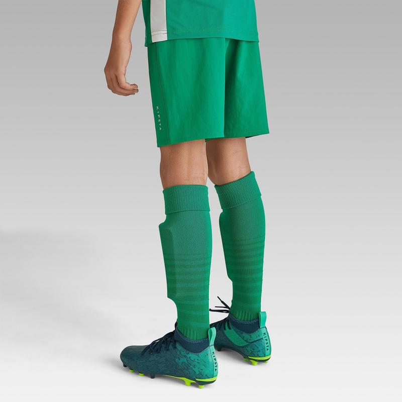 Solid Pattern Mid Rise Football Shorts Green  - Image 5