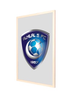 LOWHA Alhilal Wall Painting With Frame Grey/Blue/White 53x73cm  - Image 1