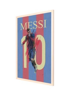 Decorative Messi Number 10 Wall Art Painting With Frame Red/Blue/Yellow 53x73cm