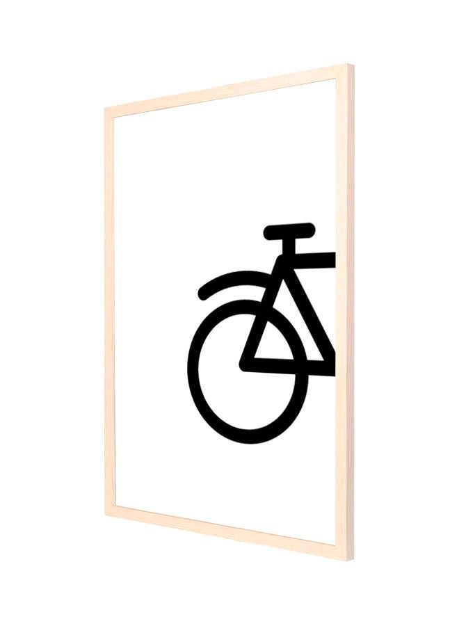 LOWHA Bike Back Wall Art Painting With Frame White/Black/Beige 53x73cm - Image 1
