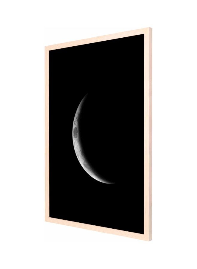 LOWHA Small Moon Wall Painting With Frame Black/Grey 53x73cm - Image 1