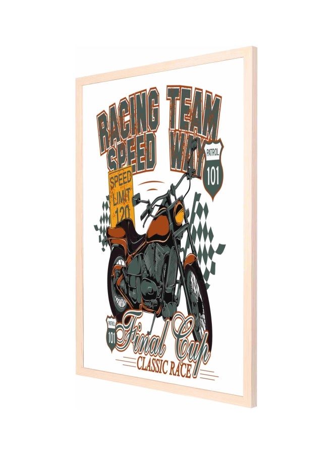 LOWHA Racing Team Wall Painting With Frame Grey/Black/Orange 53x73cm  - Image 1