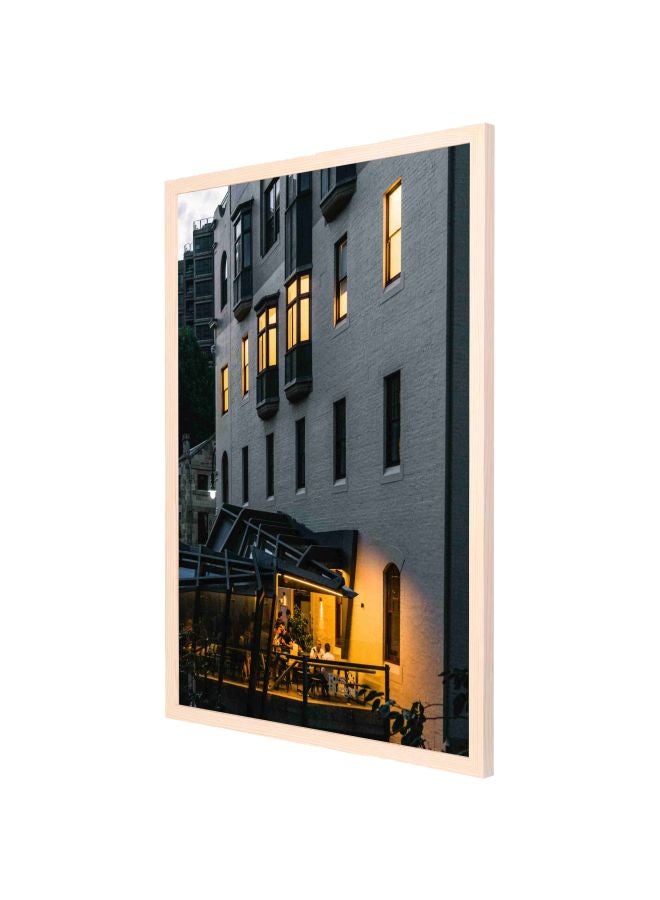 LOWHA Concrete Cafe Wall Painting With Frame Grey/Yellow/Black 53x73centimeter - Image 1