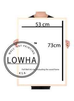 LOWHA People On Road Wall Art Framed Painting With Frame Grey/Yellow/Black 53x73cm  - Image 2