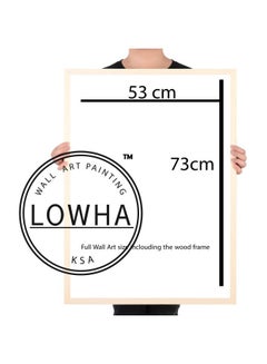 LOWHA Vintage Vehicle On Road Near Building Wall Painting With Frame Grey 53x73cm  - Image 2