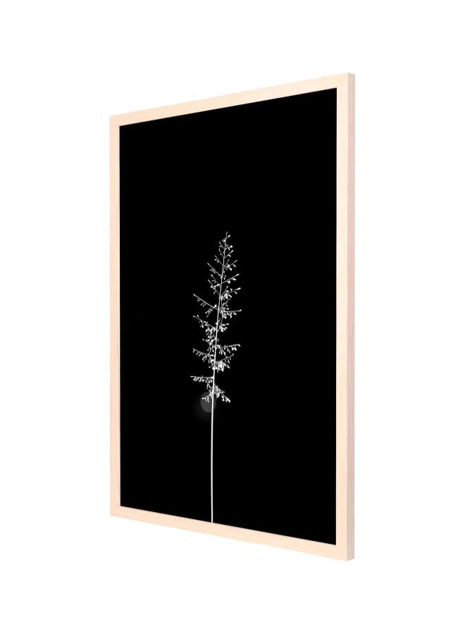 لوحة فنية جدارية بإطار لصورة زهرة أسود/ أبيض 53x73سم - Image 1