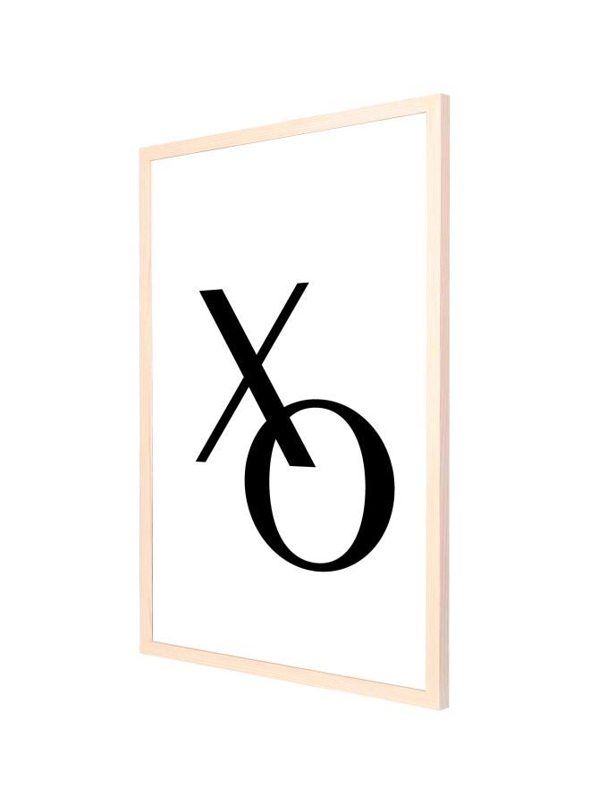 لوحة - لوحة فنية بعنوان 'XO' مزودة بإطار أسود/ أبيض 53x73سم - Image 1