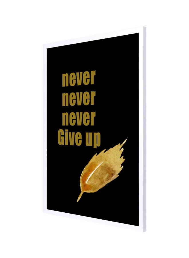 LOWHA Never Give Up Framed Painting Black/Gold 53x73cm  - Image 1