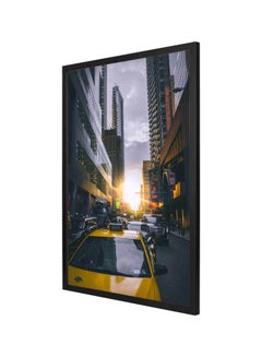 LOWHA Cars On Asphalt Road Wall Painting With Frame Yellow/Black/White 53x73cm  - Image 1