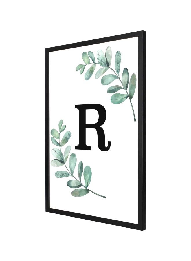 لوحة جدارية لتزيين الحائط مع إطار أسود/ أبيض/ أخضر 73x53سم - Image 1