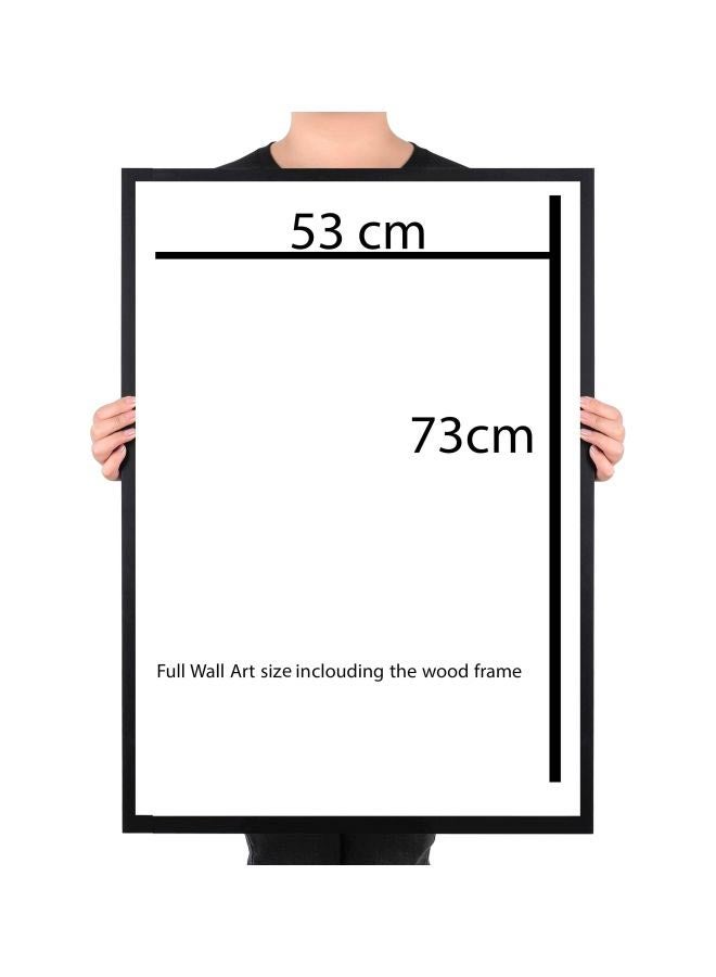 لوحة جدارية لتزيين الحائط مع إطار أسود/ أبيض/ أخضر 73x53سم - Image 2