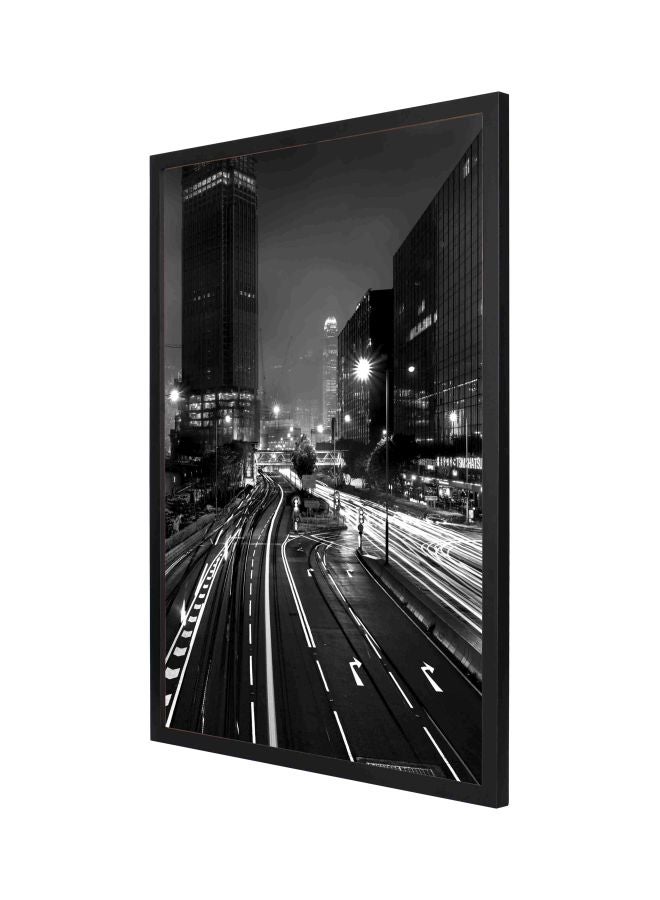 لوحة فنية جدارية للديكور مزودة بإطار، بتصميم على شكل صورة فوتوغرافية للشارع في فترة زمنية منقضية أسود/ أبيض 53x73Ø³Ù†ØªÙŠÙ…ØªØ± - Image 1