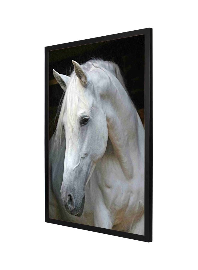 LOWHA Horse Wall Painting With Frame White/Black/Grey 53x73centimeter - Image 1
